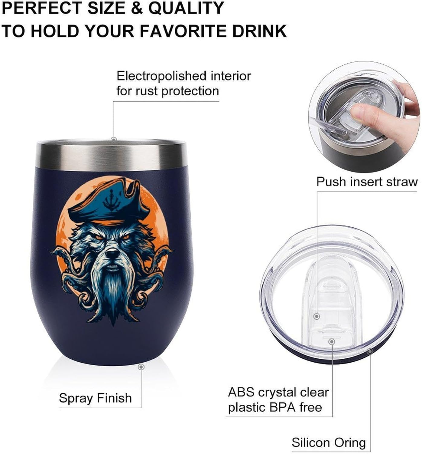 MARSVOVO 12oz Stainless Steel Mug Insulated Tumbler Spill-Proof Pattern | Double Wall,304 Grade,Soft Matte Shell,Snap-On Lid,Solid Color and Graphic Choices,BPA-Free Coffee Cup for Cold & Hot Drinks