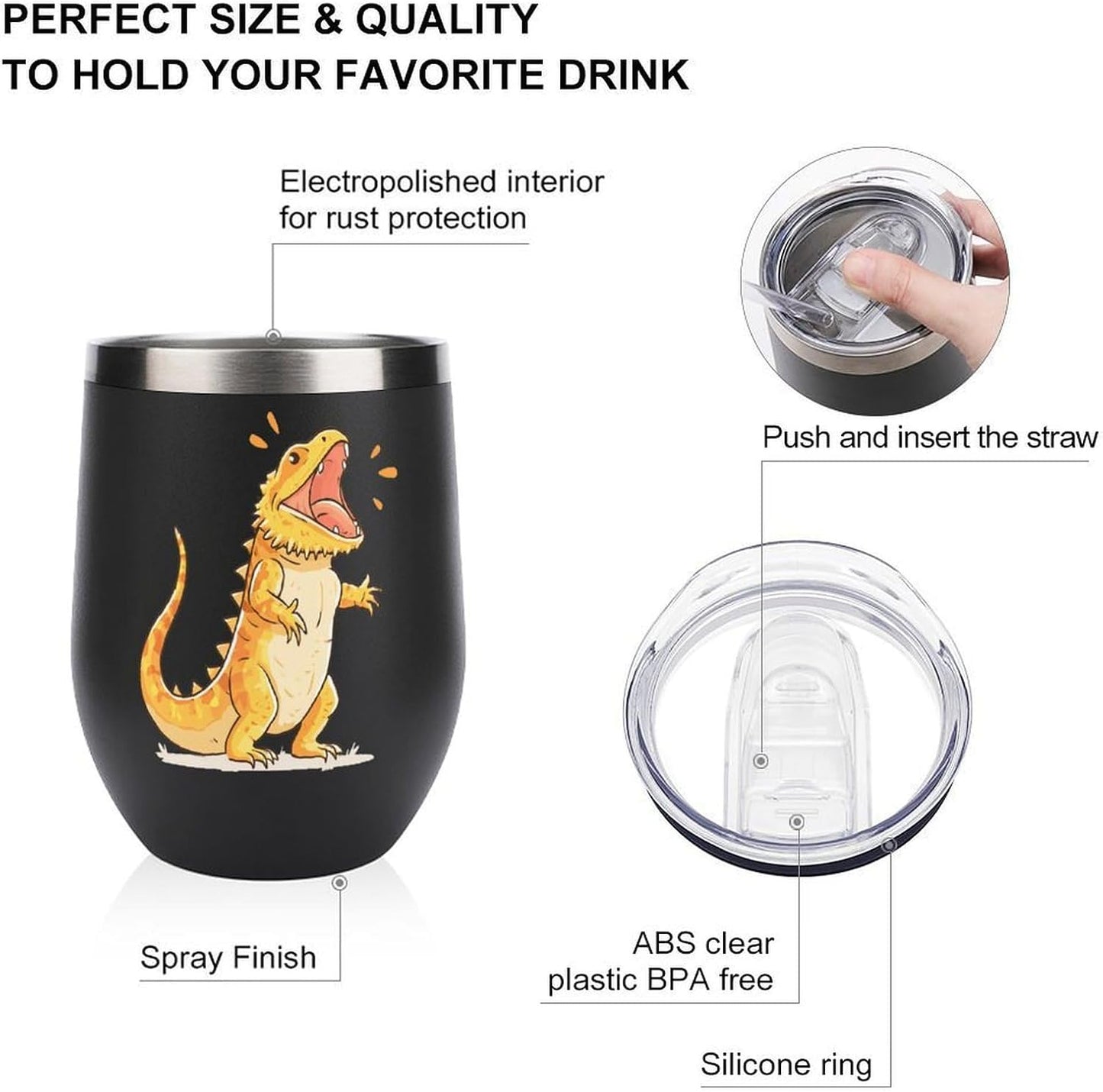 MARSVOVO 12oz Stainless Steel Mug Insulated Tumbler Spill-Proof Pattern | Double Wall,304 Grade,Soft Matte Shell,Snap-On Lid,Solid Color and Graphic Choices,BPA-Free Coffee Cup for Cold & Hot Drinks