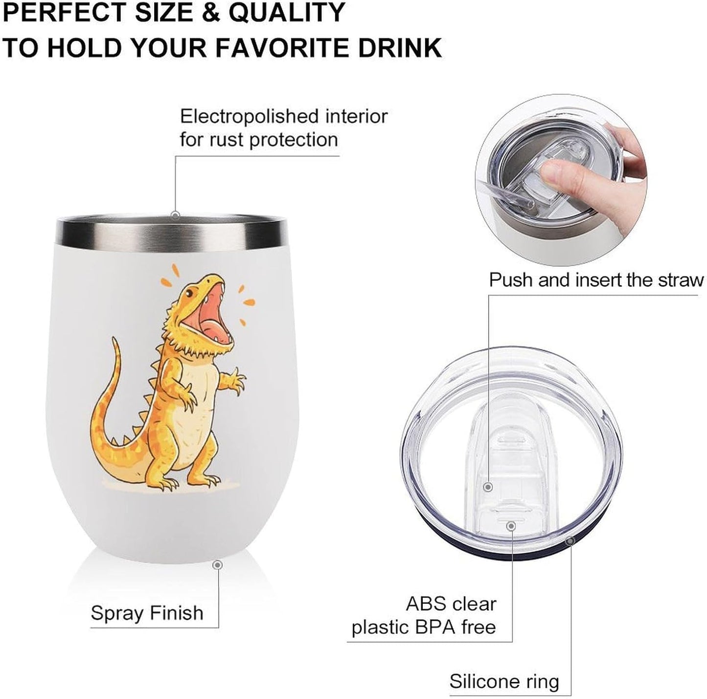 MARSVOVO 12oz Stainless Steel Mug Insulated Tumbler Spill-Proof Pattern | Double Wall,304 Grade,Soft Matte Shell,Snap-On Lid,Solid Color and Graphic Choices,BPA-Free Coffee Cup for Cold & Hot Drinks