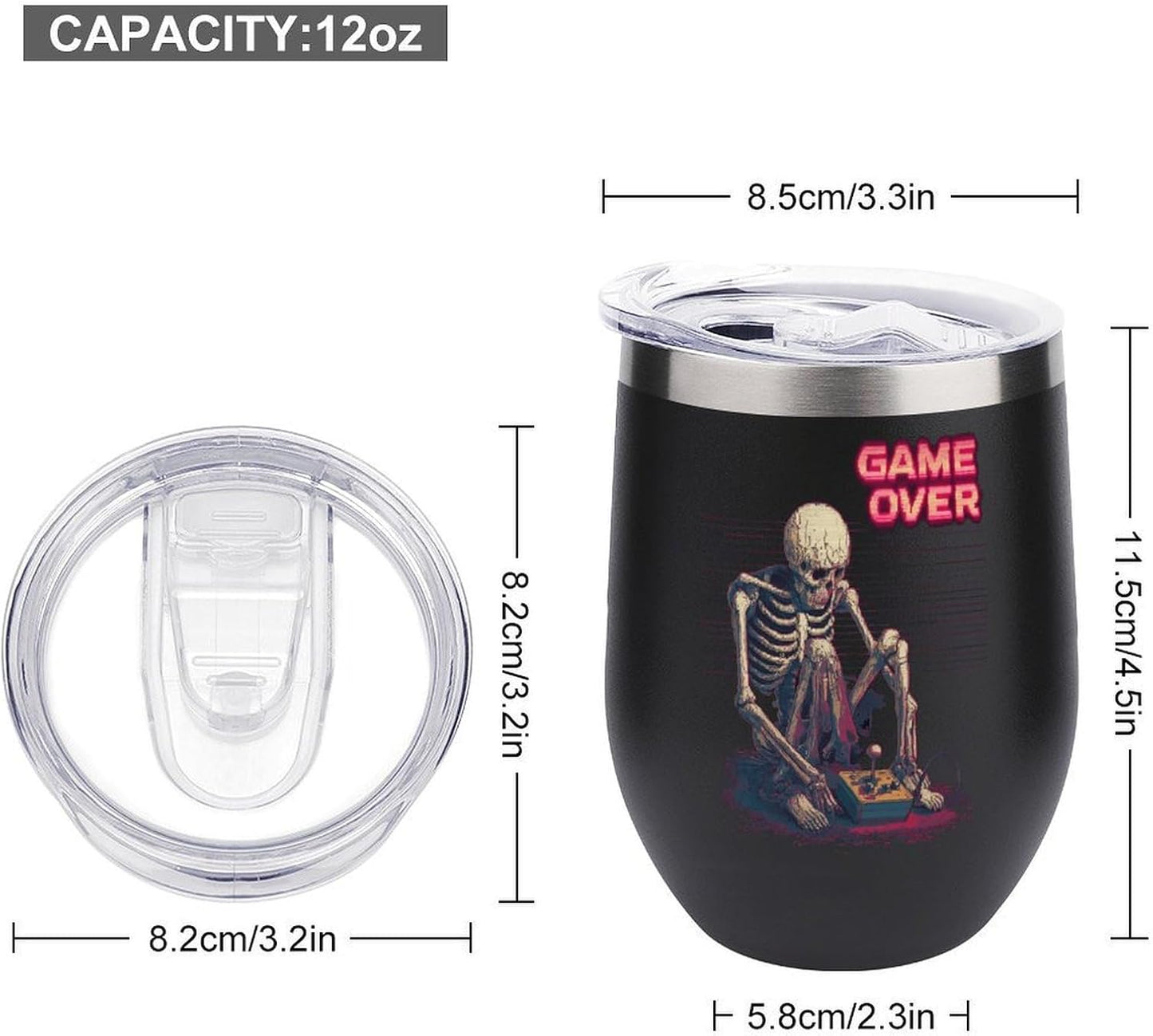 MARSVOVO 12oz Stainless Steel Mug Insulated Tumbler Spill-Proof Pattern | Double Wall,304 Grade,Soft Matte Shell,Snap-On Lid,Solid Color and Graphic Choices,BPA-Free Coffee Cup for Cold & Hot Drinks