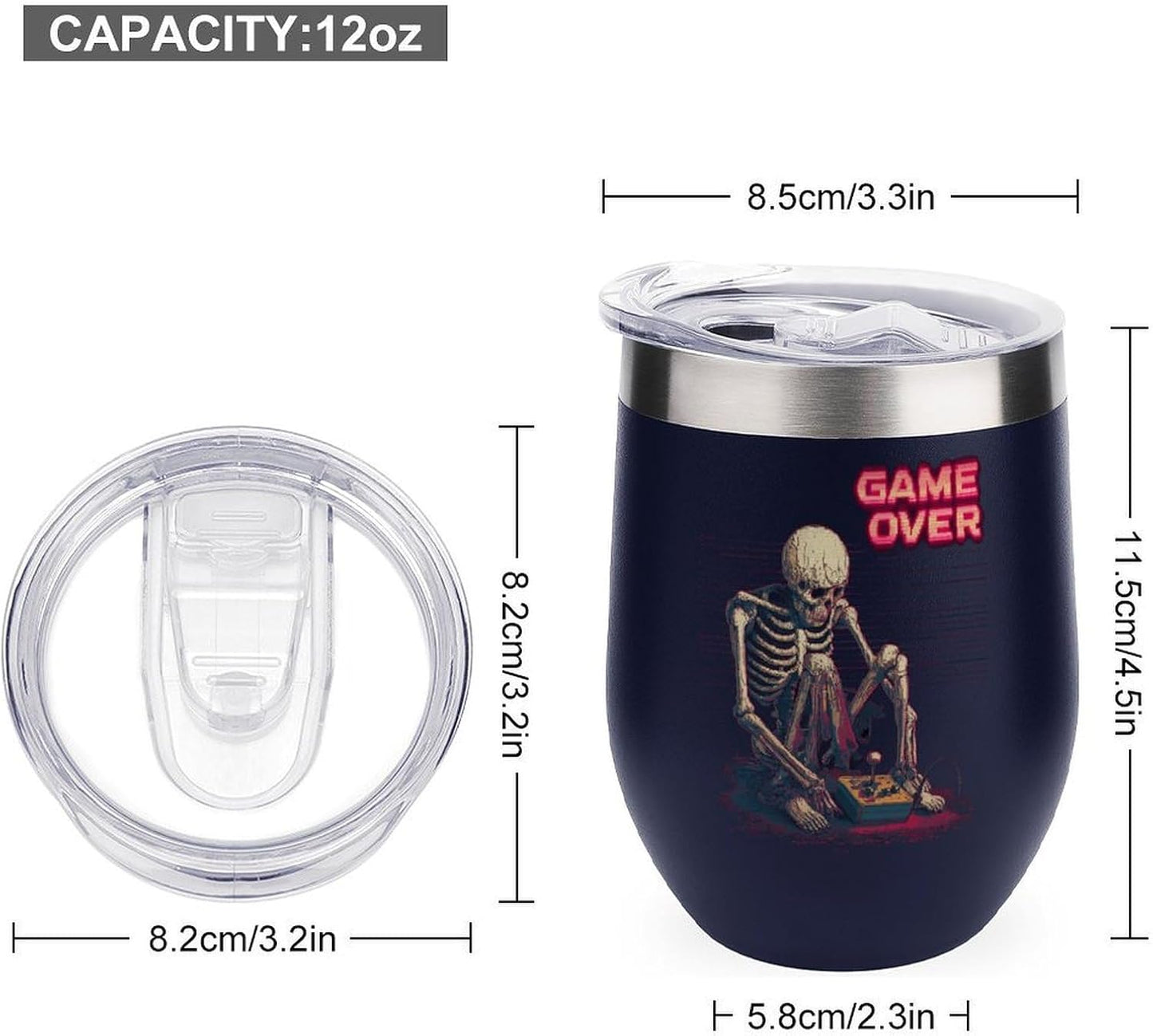 MARSVOVO 12oz Stainless Steel Mug Insulated Tumbler Spill-Proof Pattern | Double Wall,304 Grade,Soft Matte Shell,Snap-On Lid,Solid Color and Graphic Choices,BPA-Free Coffee Cup for Cold & Hot Drinks