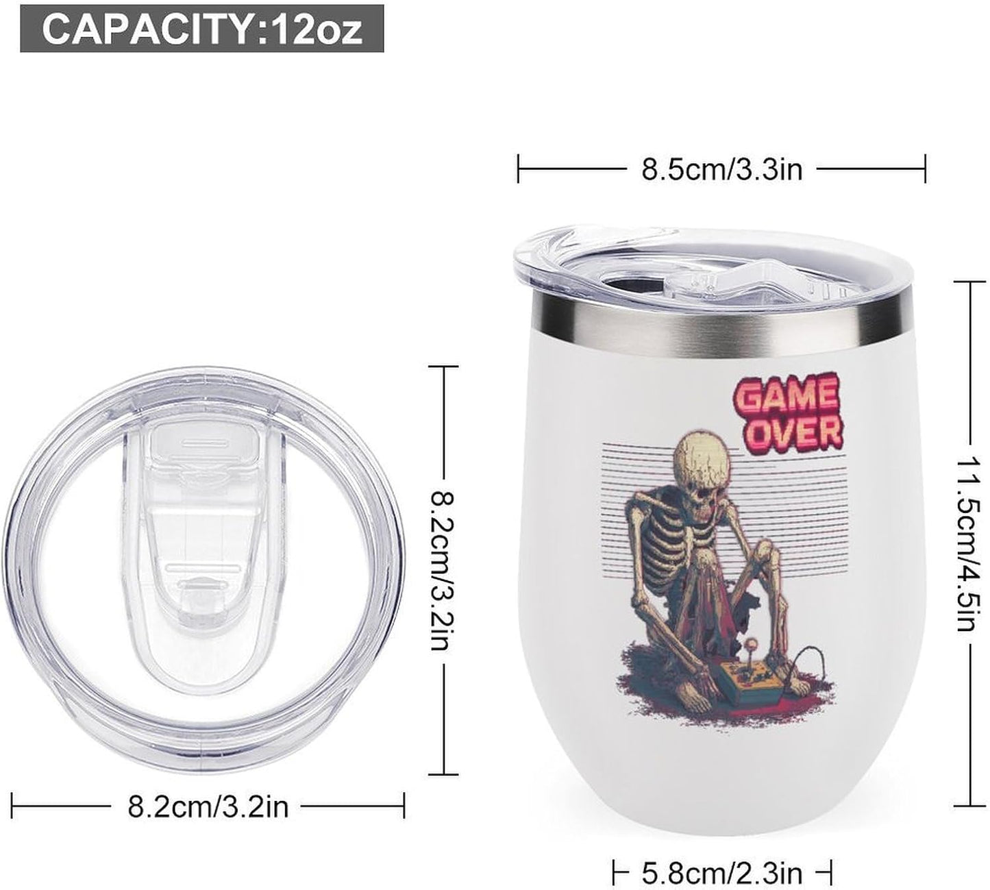 MARSVOVO 12oz Stainless Steel Mug Insulated Tumbler Spill-Proof Pattern | Double Wall,304 Grade,Soft Matte Shell,Snap-On Lid,Solid Color and Graphic Choices,BPA-Free Coffee Cup for Cold & Hot Drinks