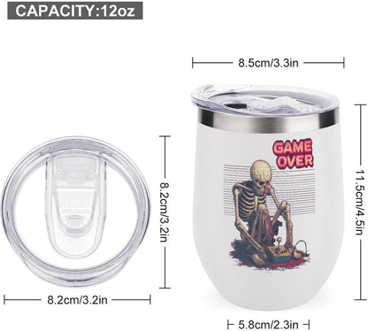 MARSVOVO 12oz Stainless Steel Mug Insulated Tumbler Spill-Proof Pattern | Double Wall,304 Grade,Soft Matte Shell,Snap-On Lid,Solid Color and Graphic Choices,BPA-Free Coffee Cup for Cold & Hot Drinks