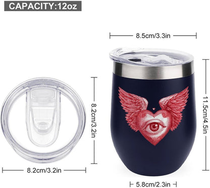 MARSVOVO 12oz Stainless Steel Mug Insulated Tumbler Spill-Proof Pattern | Double Wall,304 Grade,Soft Matte Shell,Snap-On Lid,Solid Color and Graphic Choices,BPA-Free Coffee Cup for Cold & Hot Drinks