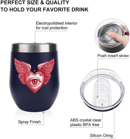 MARSVOVO 12oz Stainless Steel Mug Insulated Tumbler Spill-Proof Pattern | Double Wall,304 Grade,Soft Matte Shell,Snap-On Lid,Solid Color and Graphic Choices,BPA-Free Coffee Cup for Cold & Hot Drinks