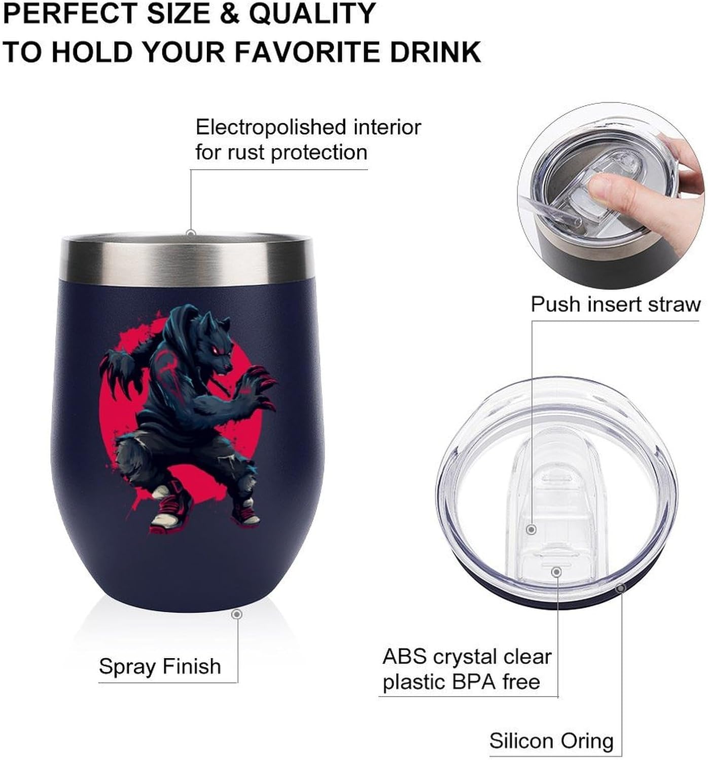MARSVOVO 12oz Stainless Steel Mug Insulated Tumbler Spill-Proof Pattern | Double Wall,304 Grade,Soft Matte Shell,Snap-On Lid,Solid Color and Graphic Choices,BPA-Free Coffee Cup for Cold & Hot Drinks