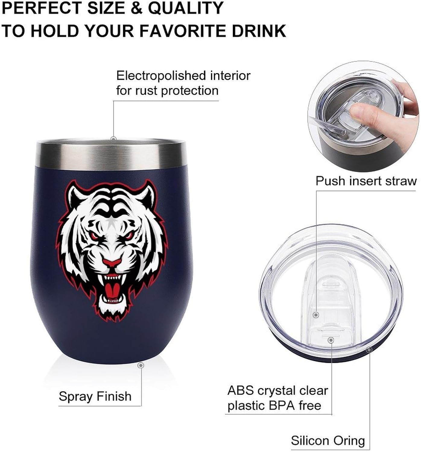 MARSVOVO 12oz Stainless Steel Mug Insulated Tumbler Spill-Proof Pattern | Double Wall,304 Grade,Soft Matte Shell,Snap-On Lid,Solid Color and Graphic Choices,BPA-Free Coffee Cup for Cold & Hot Drinks