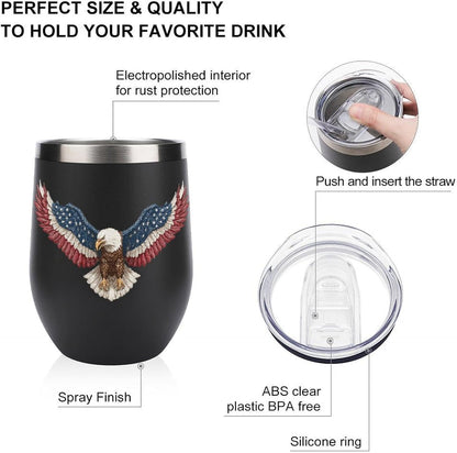 MARSVOVO 12oz Stainless Steel Mug Insulated Tumbler Spill-Proof Pattern | Double Wall,304 Grade,Soft Matte Shell,Snap-On Lid,Solid Color and Graphic Choices,BPA-Free Coffee Cup for Cold & Hot Drinks