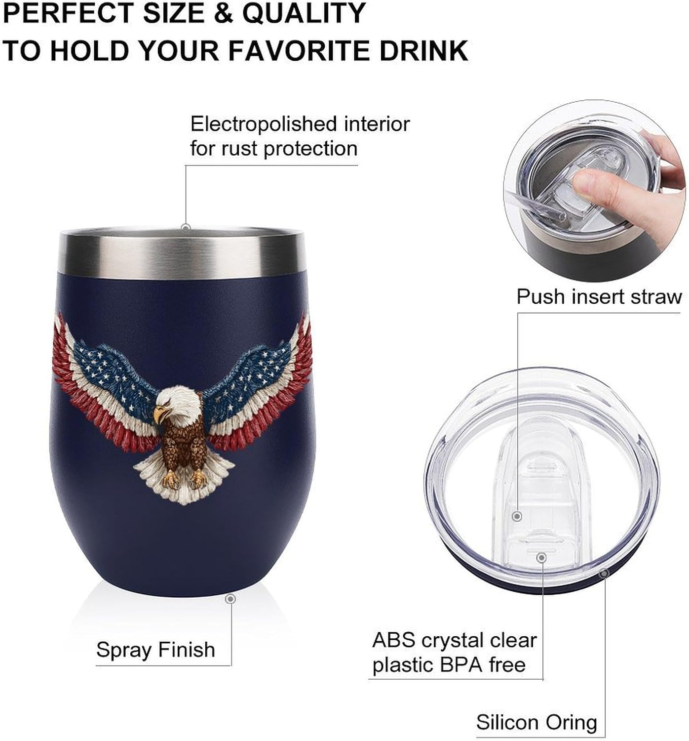 MARSVOVO 12oz Stainless Steel Mug Insulated Tumbler Spill-Proof Pattern | Double Wall,304 Grade,Soft Matte Shell,Snap-On Lid,Solid Color and Graphic Choices,BPA-Free Coffee Cup for Cold & Hot Drinks