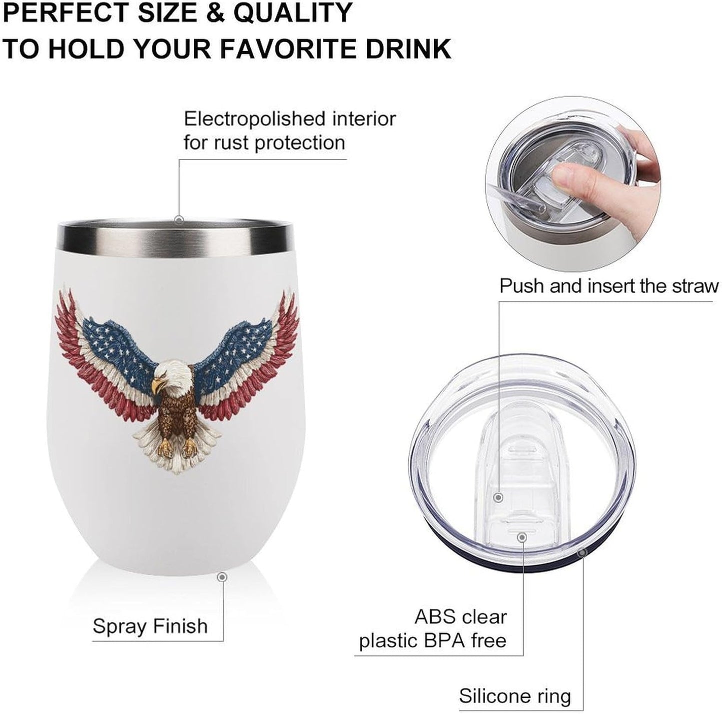 MARSVOVO 12oz Stainless Steel Mug Insulated Tumbler Spill-Proof Pattern | Double Wall,304 Grade,Soft Matte Shell,Snap-On Lid,Solid Color and Graphic Choices,BPA-Free Coffee Cup for Cold & Hot Drinks