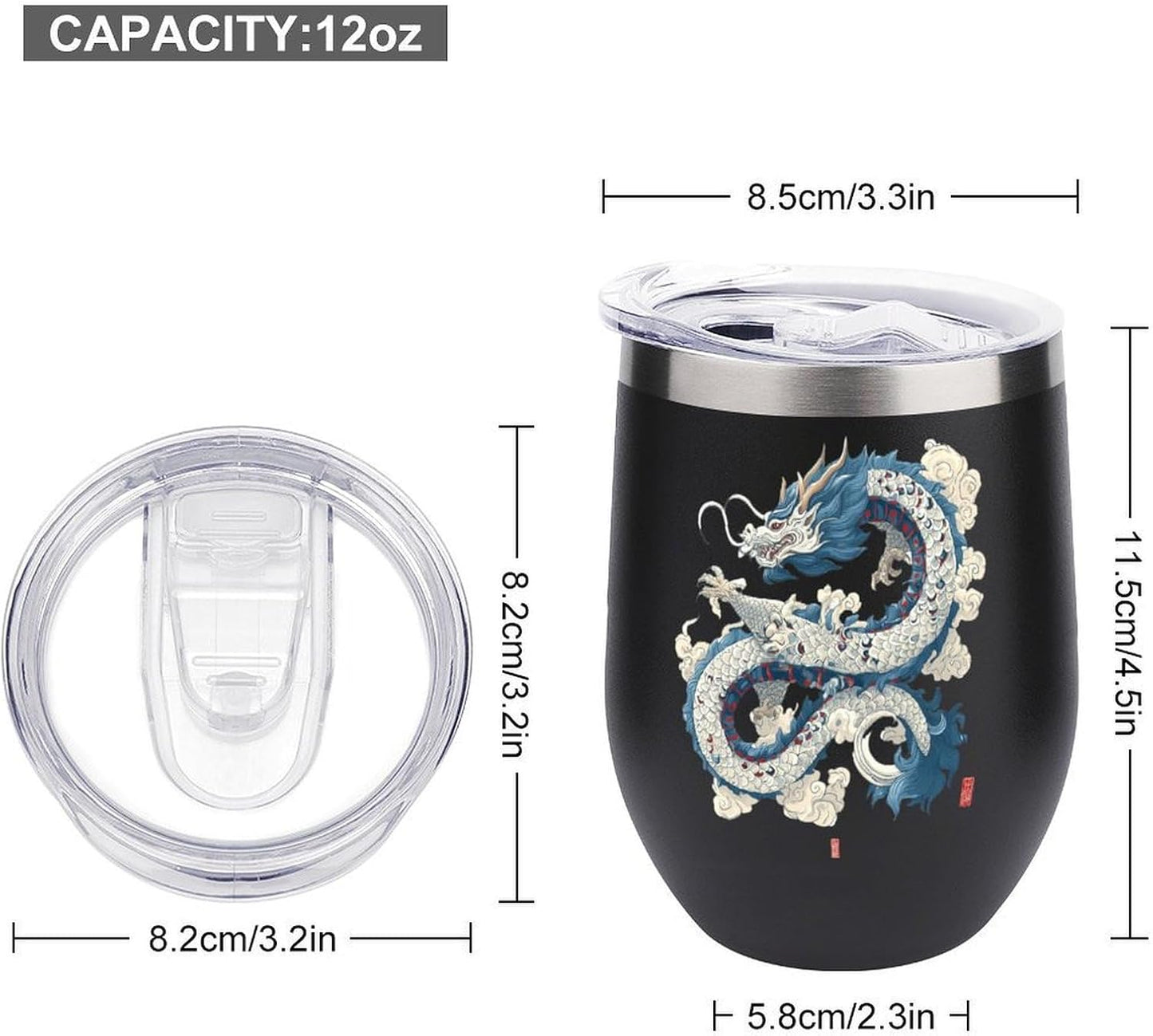 MARSVOVO 12oz Stainless Steel Mug Insulated Tumbler Spill-Proof Pattern | Double Wall,304 Grade,Soft Matte Shell,Snap-On Lid,Solid Color and Graphic Choices,BPA-Free Coffee Cup for Cold & Hot Drinks