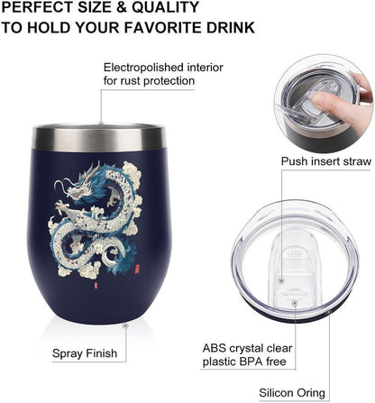 MARSVOVO 12oz Stainless Steel Mug Insulated Tumbler Spill-Proof Pattern | Double Wall,304 Grade,Soft Matte Shell,Snap-On Lid,Solid Color and Graphic Choices,BPA-Free Coffee Cup for Cold & Hot Drinks