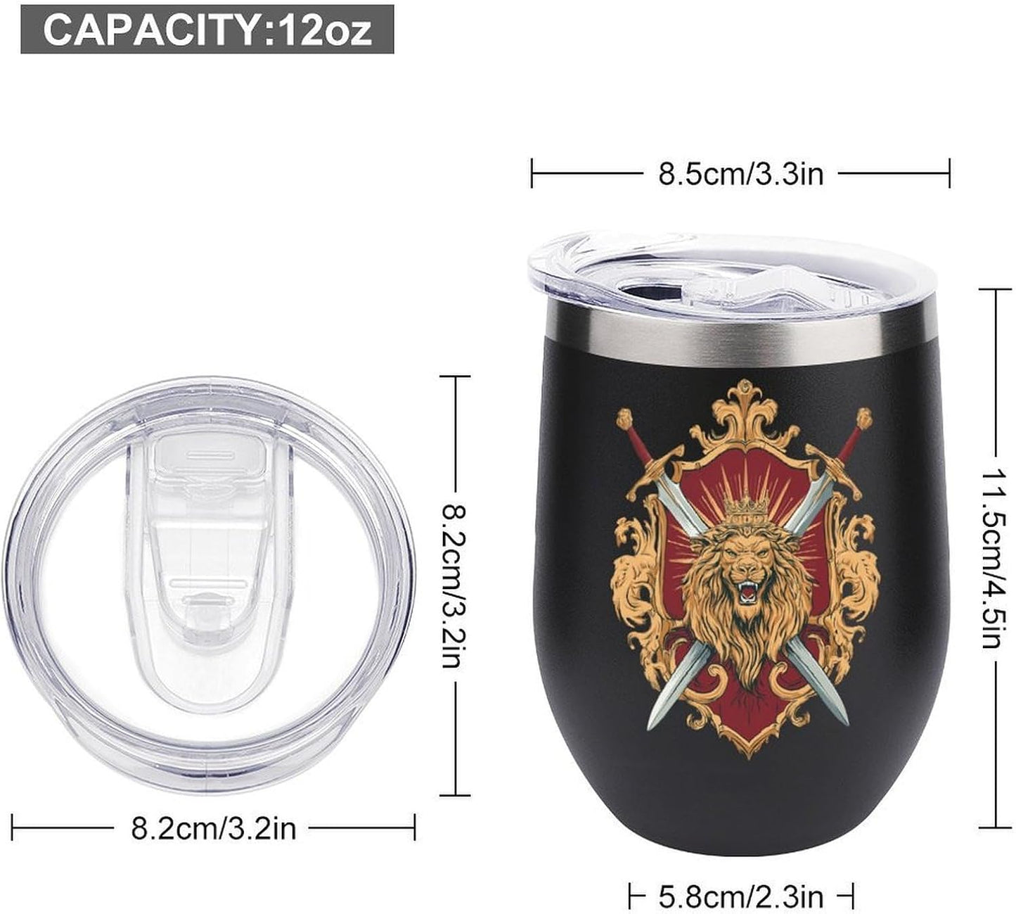 MARSVOVO 12oz Stainless Steel Mug Insulated Tumbler Spill-Proof Pattern | Double Wall,304 Grade,Soft Matte Shell,Snap-On Lid,Solid Color and Graphic Choices,BPA-Free Coffee Cup for Cold & Hot Drinks