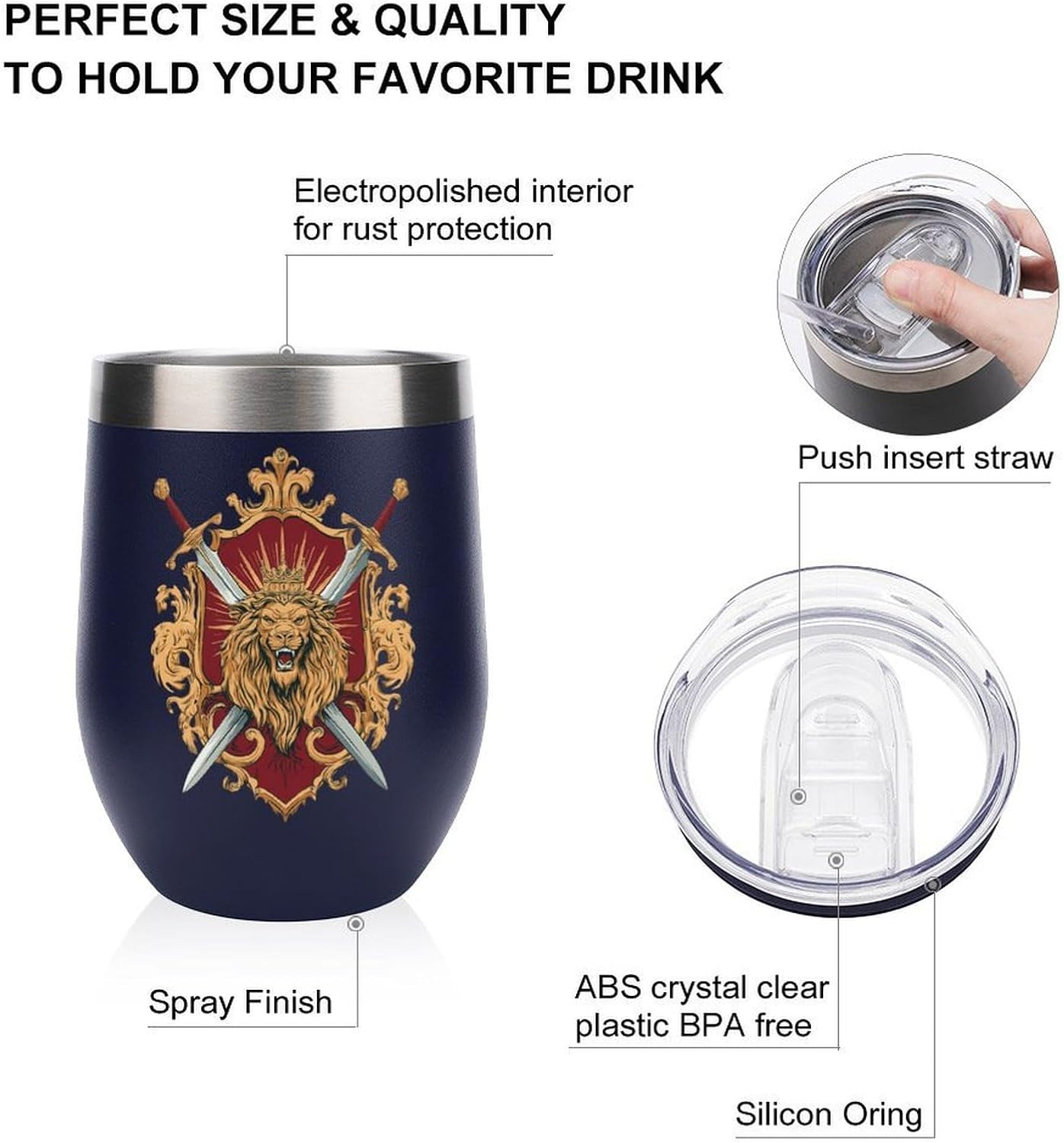 MARSVOVO 12oz Stainless Steel Mug Insulated Tumbler Spill-Proof Pattern | Double Wall,304 Grade,Soft Matte Shell,Snap-On Lid,Solid Color and Graphic Choices,BPA-Free Coffee Cup for Cold & Hot Drinks