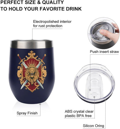 MARSVOVO 12oz Stainless Steel Mug Insulated Tumbler Spill-Proof Pattern | Double Wall,304 Grade,Soft Matte Shell,Snap-On Lid,Solid Color and Graphic Choices,BPA-Free Coffee Cup for Cold & Hot Drinks