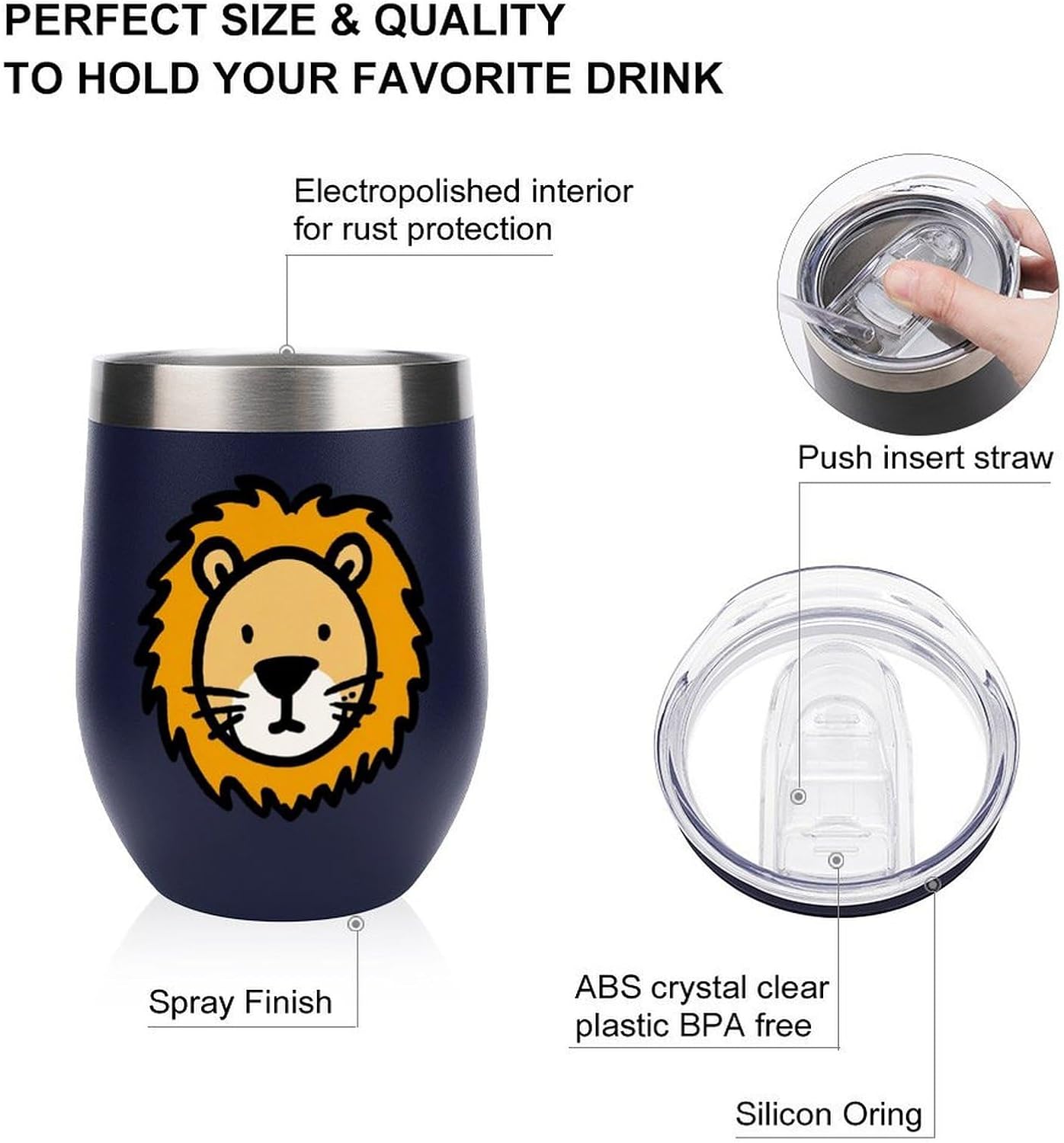 MARSVOVO 12oz Stainless Steel Mug Insulated Tumbler Spill-Proof Pattern | Double Wall,304 Grade,Soft Matte Shell,Snap-On Lid,Solid Color and Graphic Choices,BPA-Free Coffee Cup for Cold & Hot Drinks