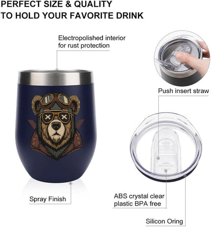 MARSVOVO 12oz Stainless Steel Mug Insulated Tumbler Spill-Proof Pattern | Double Wall,304 Grade,Soft Matte Shell,Snap-On Lid,Solid Color and Graphic Choices,BPA-Free Coffee Cup for Cold & Hot Drinks