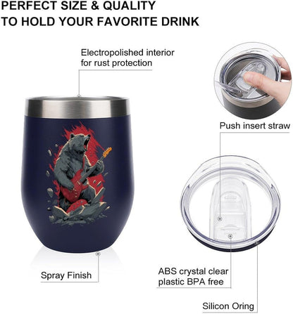 MARSVOVO 12oz Stainless Steel Mug Insulated Tumbler Spill-Proof Pattern | Double Wall,304 Grade,Soft Matte Shell,Snap-On Lid,Solid Color and Graphic Choices,BPA-Free Coffee Cup for Cold & Hot Drinks