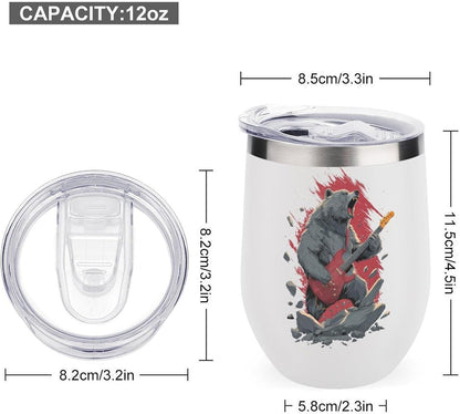 MARSVOVO 12oz Stainless Steel Mug Insulated Tumbler Spill-Proof Pattern | Double Wall,304 Grade,Soft Matte Shell,Snap-On Lid,Solid Color and Graphic Choices,BPA-Free Coffee Cup for Cold & Hot Drinks