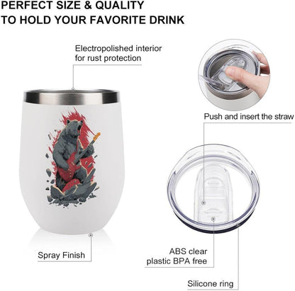 MARSVOVO 12oz Stainless Steel Mug Insulated Tumbler Spill-Proof Pattern | Double Wall,304 Grade,Soft Matte Shell,Snap-On Lid,Solid Color and Graphic Choices,BPA-Free Coffee Cup for Cold & Hot Drinks
