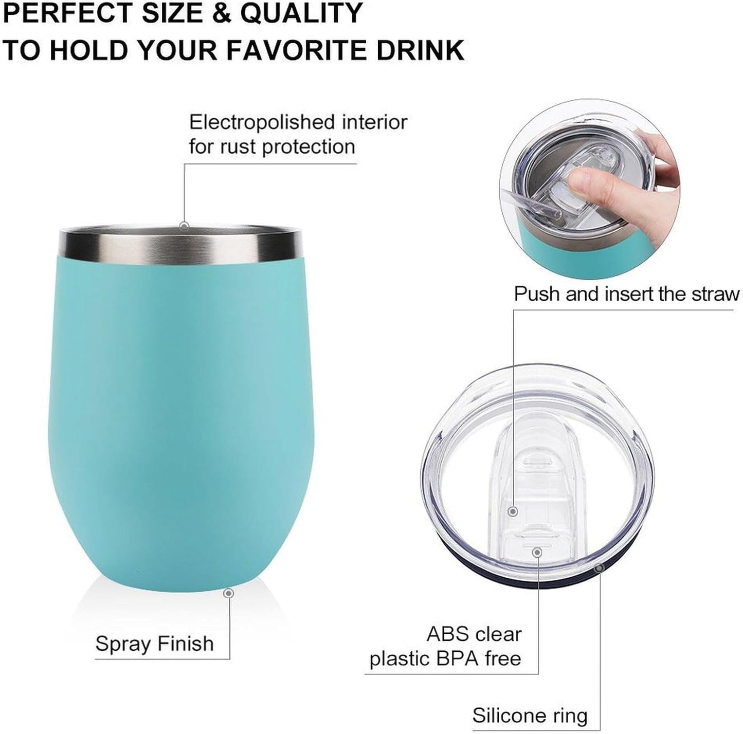 MARSVOVO 12oz Stainless Steel Mug Insulated Tumbler Spill-Proof Pattern | Double Wall,304 Grade,Soft Matte Shell,Snap-On Lid,Solid Color and Graphic Choices,BPA-Free Coffee Cup for Cold & Hot Drinks