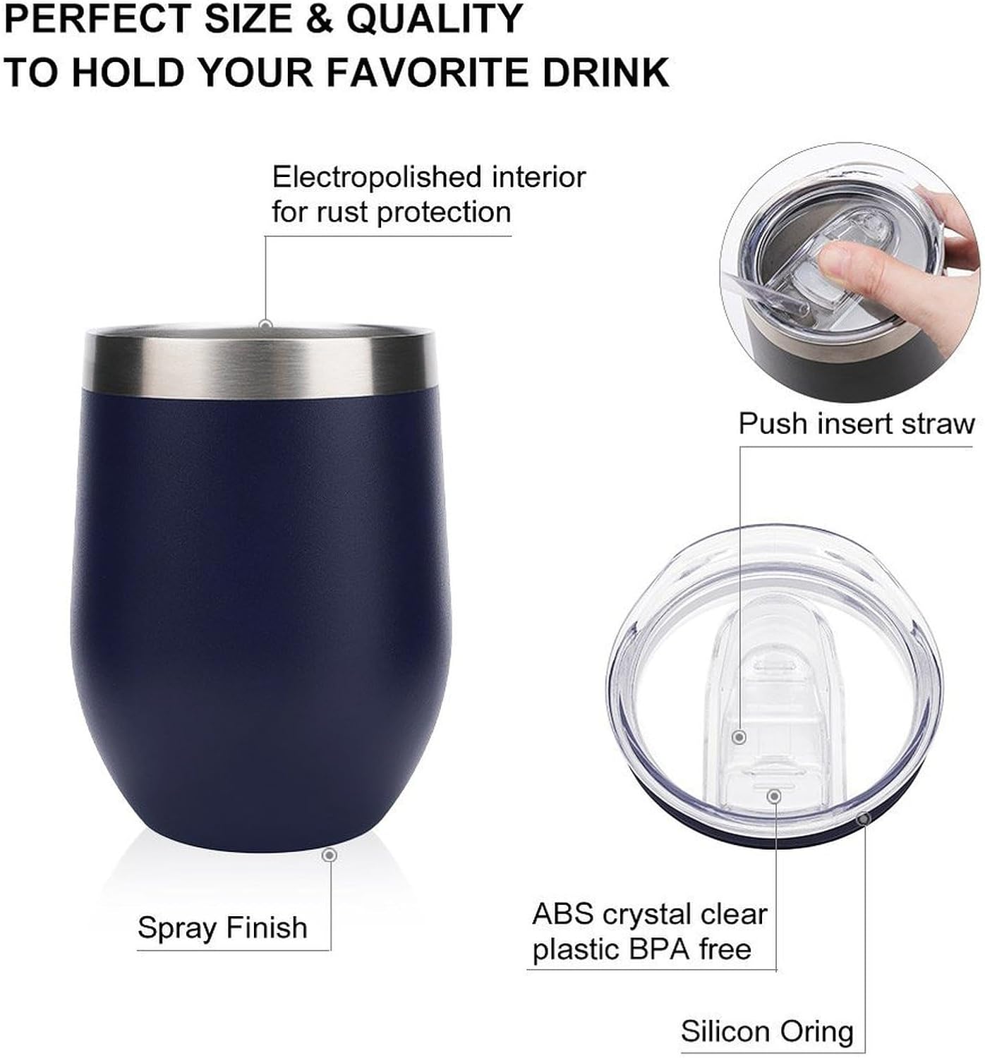 MARSVOVO 12oz Stainless Steel Mug Insulated Tumbler Spill-Proof Pattern | Double Wall,304 Grade,Soft Matte Shell,Snap-On Lid,Solid Color and Graphic Choices,BPA-Free Coffee Cup for Cold & Hot Drinks