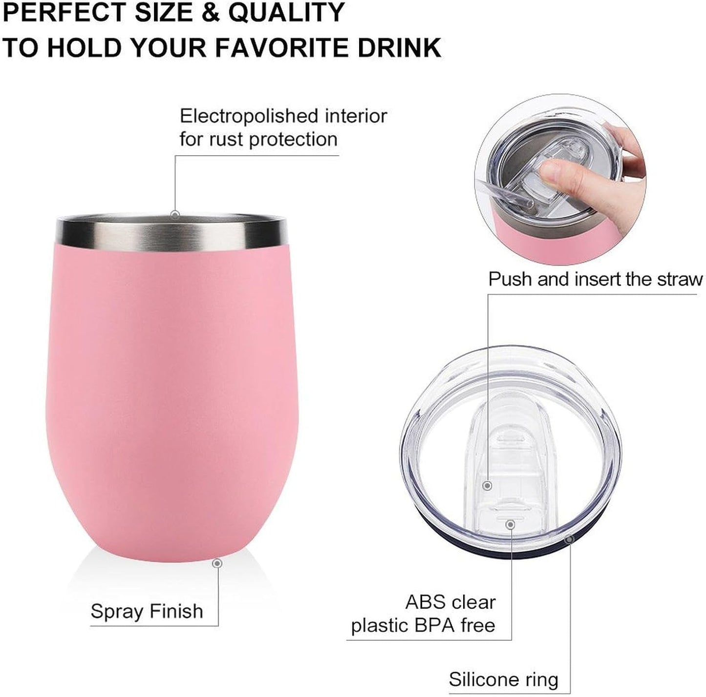 MARSVOVO 12oz Stainless Steel Mug Insulated Tumbler Spill-Proof Pattern | Double Wall,304 Grade,Soft Matte Shell,Snap-On Lid,Solid Color and Graphic Choices,BPA-Free Coffee Cup for Cold & Hot Drinks