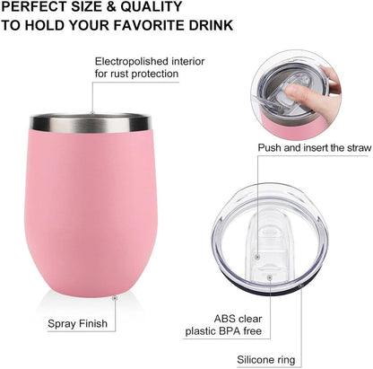 MARSVOVO 12oz Stainless Steel Mug Insulated Tumbler Spill-Proof Pattern | Double Wall,304 Grade,Soft Matte Shell,Snap-On Lid,Solid Color and Graphic Choices,BPA-Free Coffee Cup for Cold & Hot Drinks