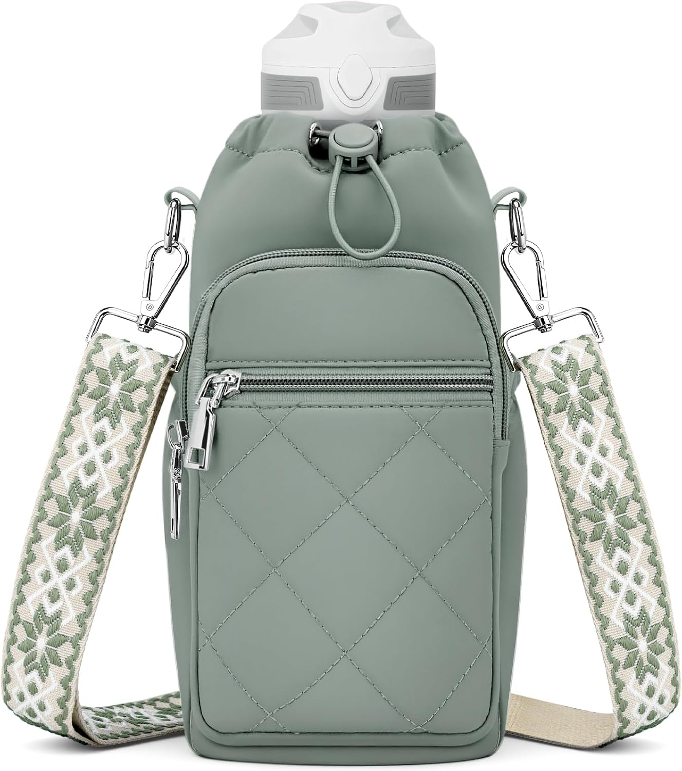 Water Bottle Carrier Bag with Strap, Insulated Corssbody Purse