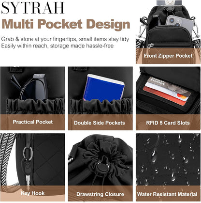 Water Bottle Carrier Bag with Strap, Insulated Corssbody Purse