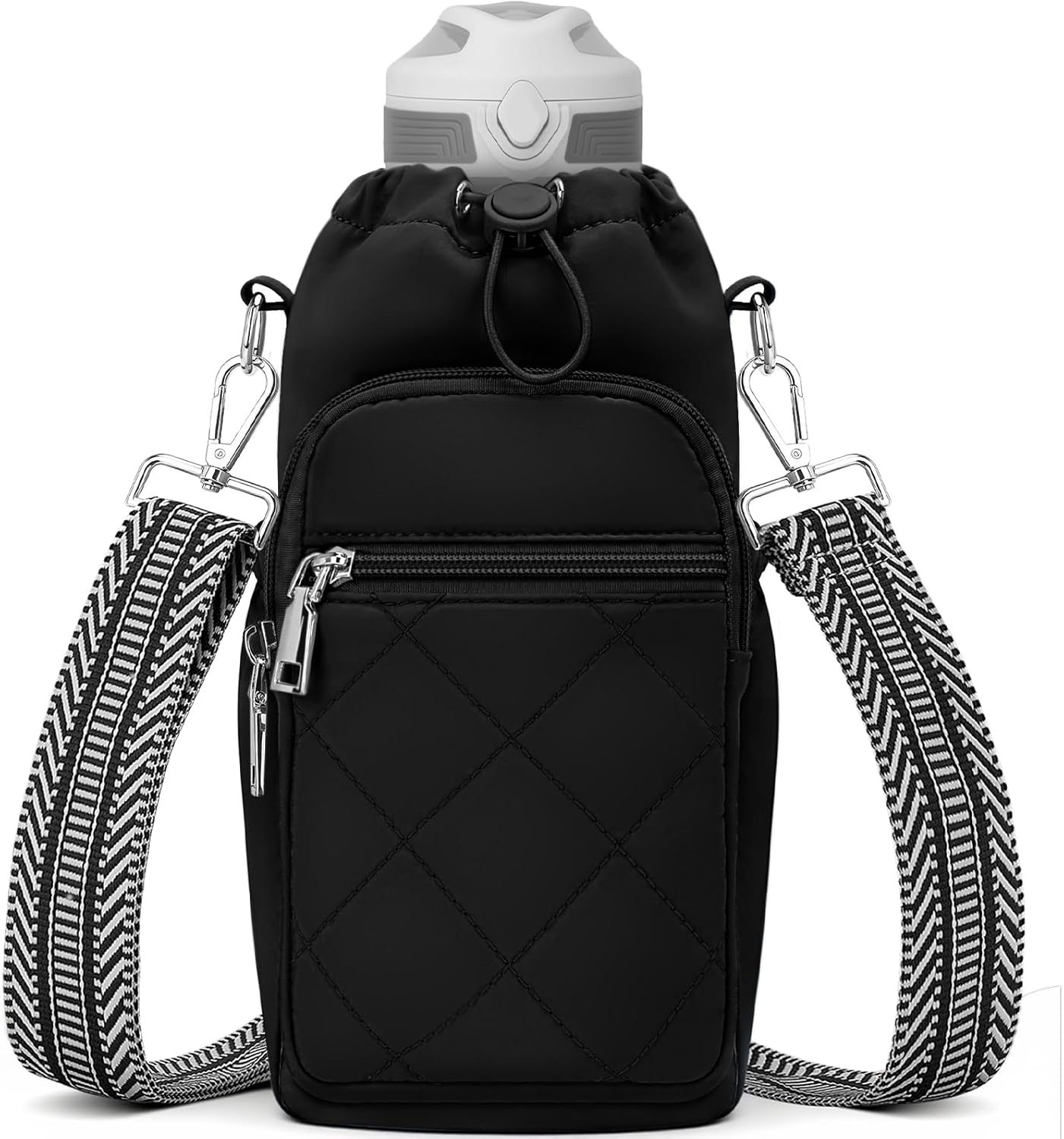 Water Bottle Carrier Bag with Strap, Insulated Corssbody Purse
