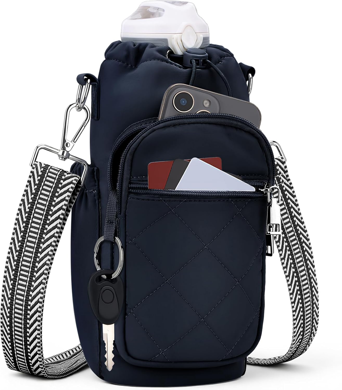 Water Bottle Carrier Bag with Strap, Insulated Corssbody Purse