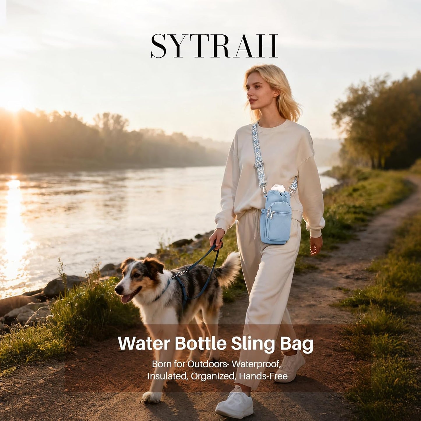 Water Bottle Carrier Bag with Strap, Insulated Corssbody Purse