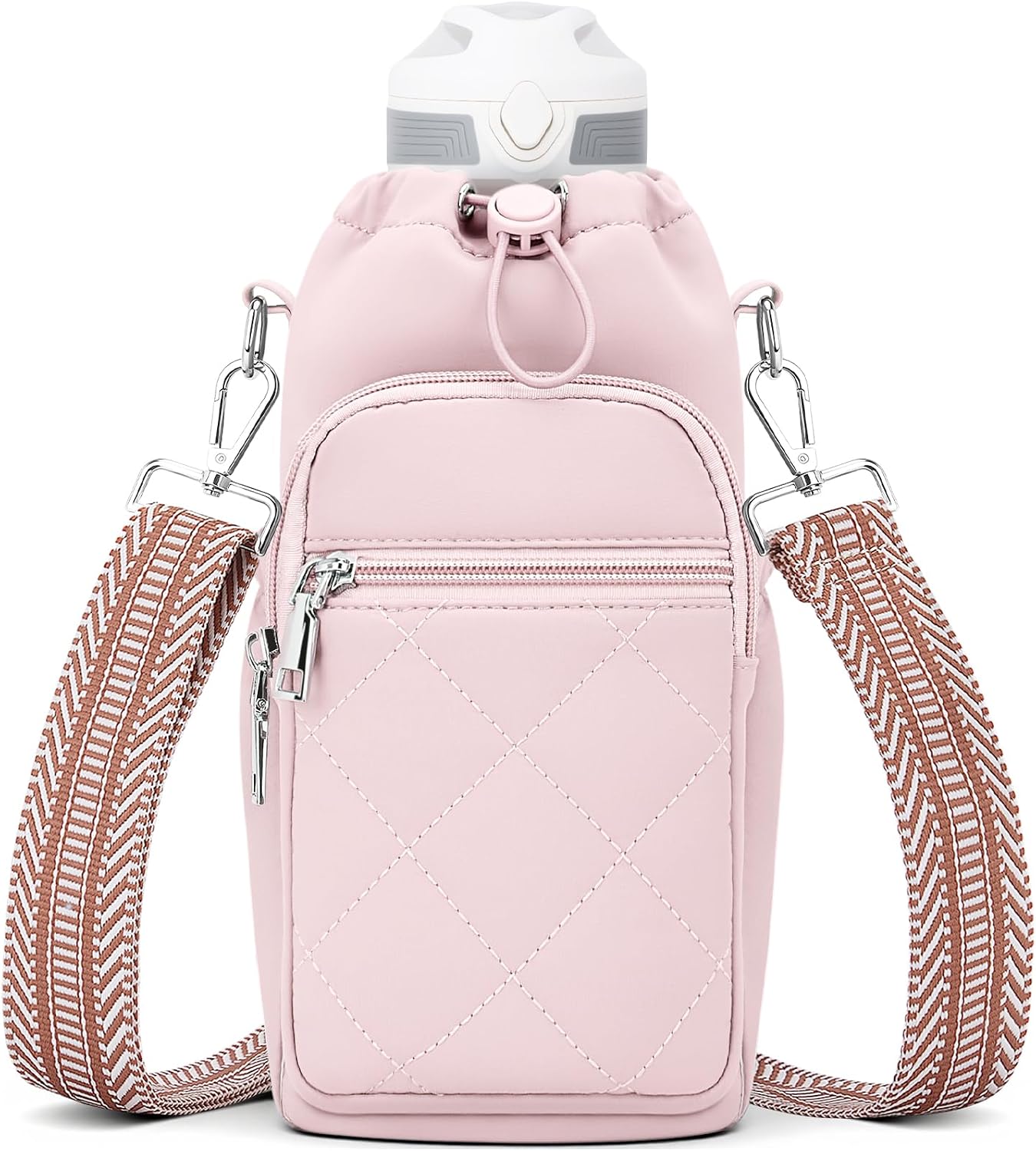 Water Bottle Carrier Bag with Strap, Insulated Corssbody Purse
