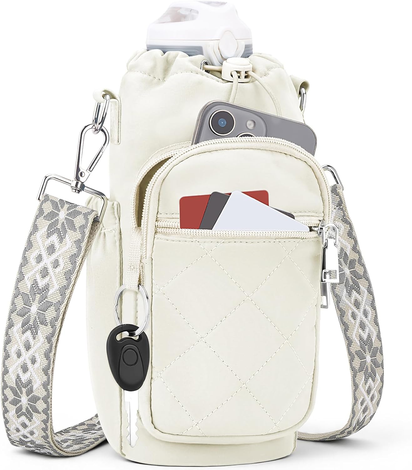 Water Bottle Carrier Bag with Strap, Insulated Corssbody Purse