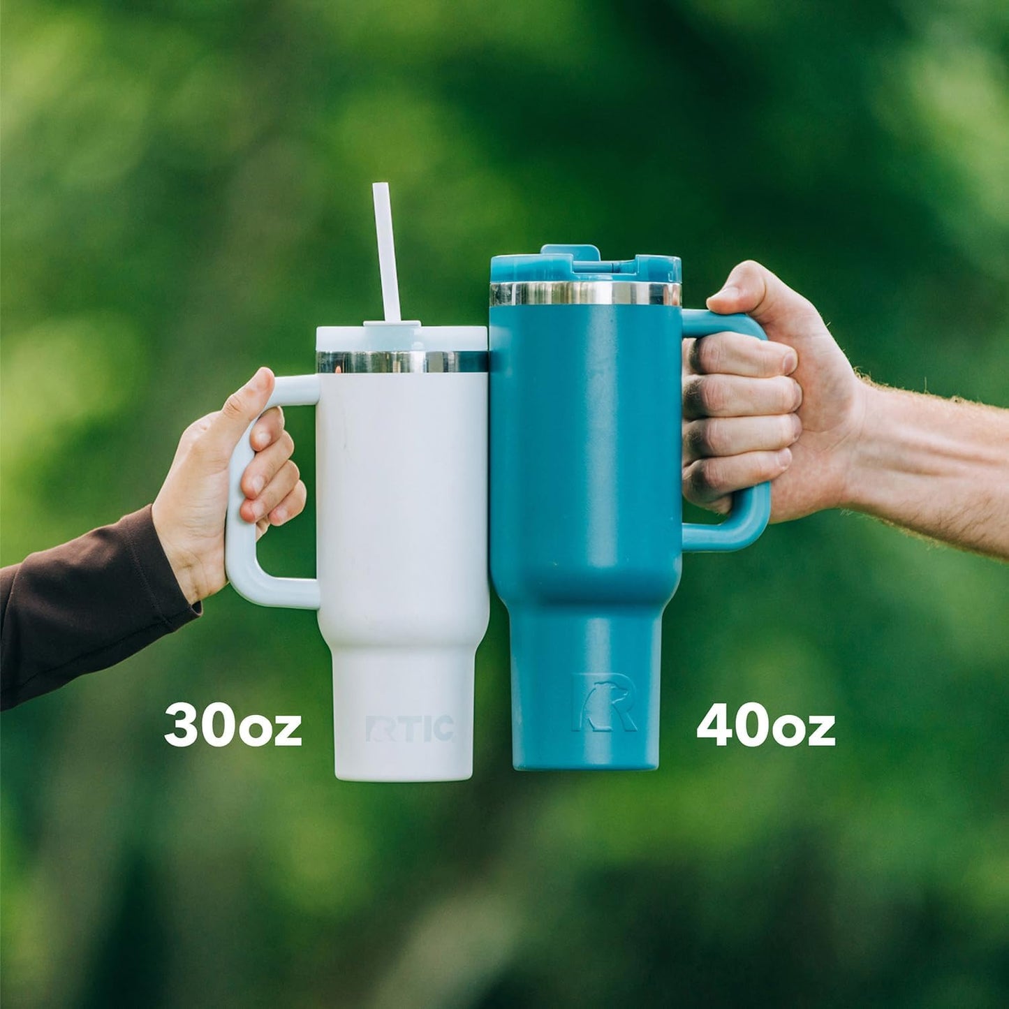 30 oz Road Trip Tumbler Double-Walled Insulated Stainless Steel Portable Travel Coffee Mug Cup with Lid, Handle and Straw, Midnight Dust Metallic - Colors A
