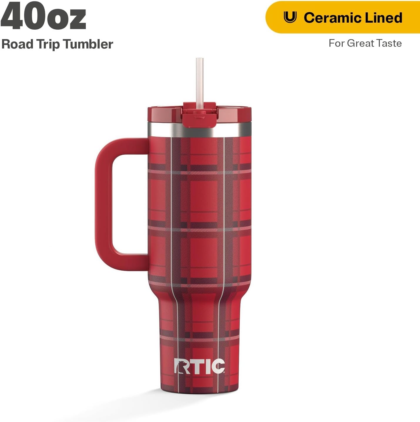 30 oz Road Trip Tumbler Double-Walled Insulated Stainless Steel Portable Travel Coffee Mug Cup with Lid, Handle and Straw, Midnight Dust Metallic - Colors A