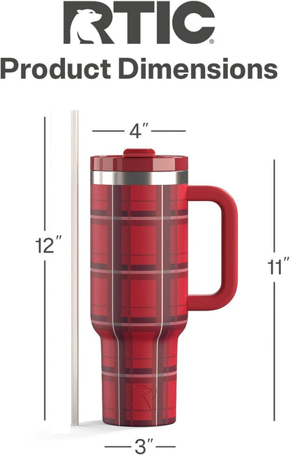 30 oz Road Trip Tumbler Double-Walled Insulated Stainless Steel Portable Travel Coffee Mug Cup with Lid, Handle and Straw, Midnight Dust Metallic - Colors A