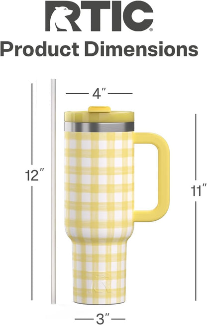 30 oz Road Trip Tumbler Double-Walled Insulated Stainless Steel Portable Travel Coffee Mug Cup with Lid, Handle and Straw, Midnight Dust Metallic - Colors A