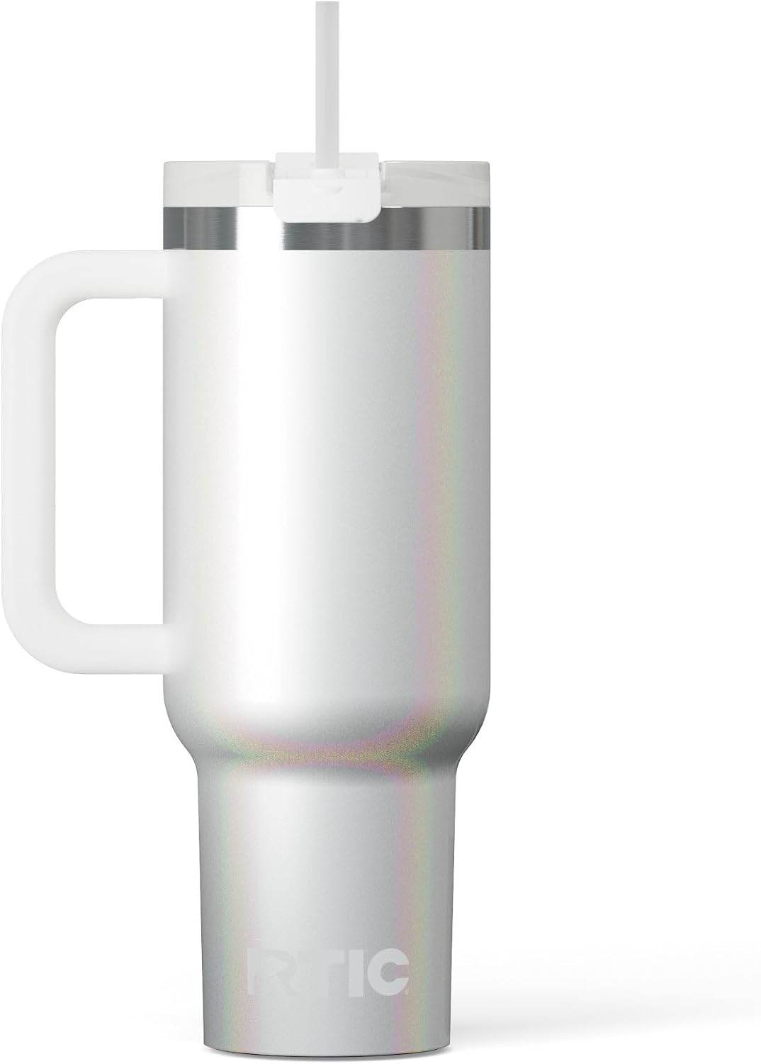 30 oz Road Trip Tumbler Double-Walled Insulated Stainless Steel Portable Travel Coffee Mug Cup with Lid, Handle and Straw, Midnight Dust Metallic - Colors A
