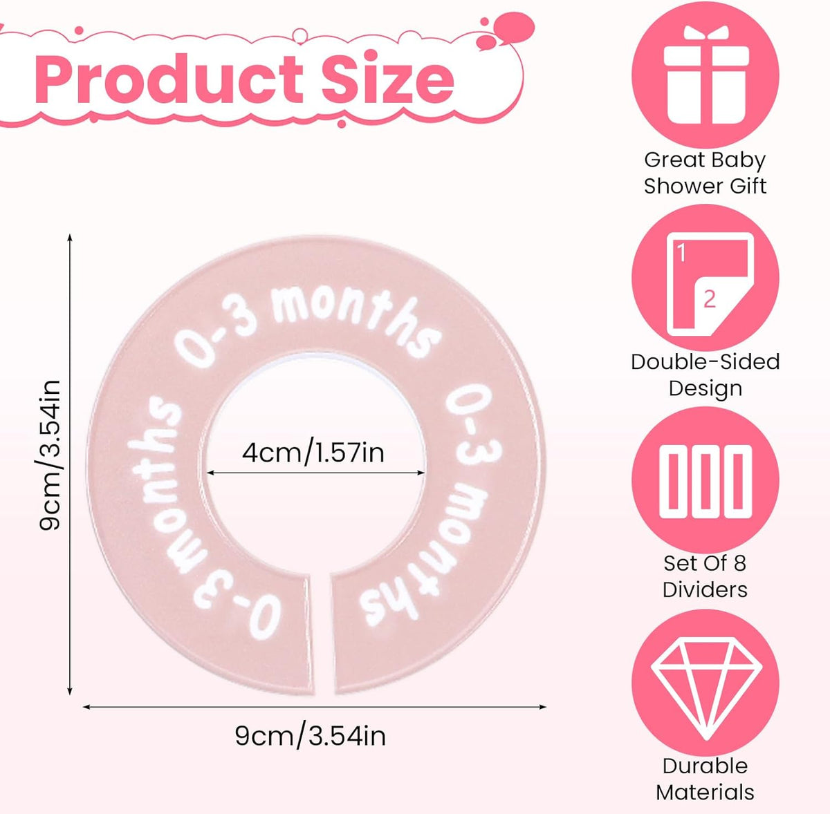 Hecila Baby Closet Dividers Baby Closet Dividers for Cloth 8PCS