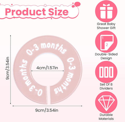 Hecila Baby Closet Dividers Baby Closet Dividers for Cloth 8PCS