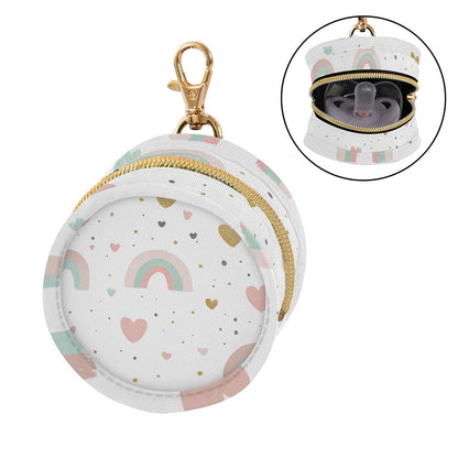 Cute Rainbow and Heart Baby Pacifier Holder Case, Dustproof Portable Storage Box for Diaper Bag Purse, Pacifier Storage Container for Boys & Girls