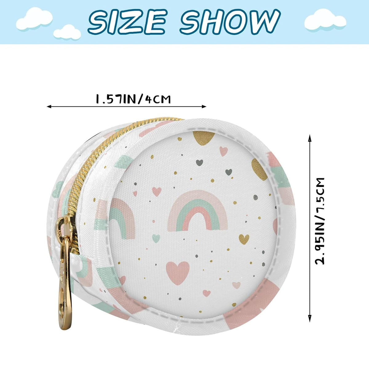 Cute Rainbow and Heart Baby Pacifier Holder Case, Dustproof Portable Storage Box for Diaper Bag Purse, Pacifier Storage Container for Boys & Girls