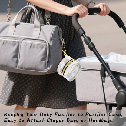 Cute Rainbow and Heart Baby Pacifier Holder Case, Dustproof Portable Storage Box for Diaper Bag Purse, Pacifier Storage Container for Boys & Girls