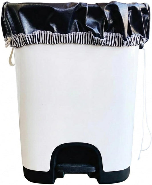 Washable Pail Liner - Reusable Water Resistant Trash & Recycling Bag with Drawstring Closure, Cotton Strap & Seamless Bottom - USA Made PUL Fabric for Kitchen, Laundry & Camping