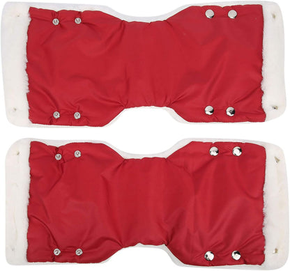 Stroller Hand Muff, Infants Stroller Gloves, Stroller Hand Muff Warm Gloves, Watertight Stroller Mittens, Carriage Handmuffs Stroller Accessories, for Parents and Caregivers in Cold Weather(red)