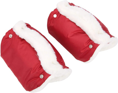 Stroller Hand Muff, Infants Stroller Gloves, Stroller Hand Muff Warm Gloves, Watertight Stroller Mittens, Carriage Handmuffs Stroller Accessories, for Parents and Caregivers in Cold Weather(red)