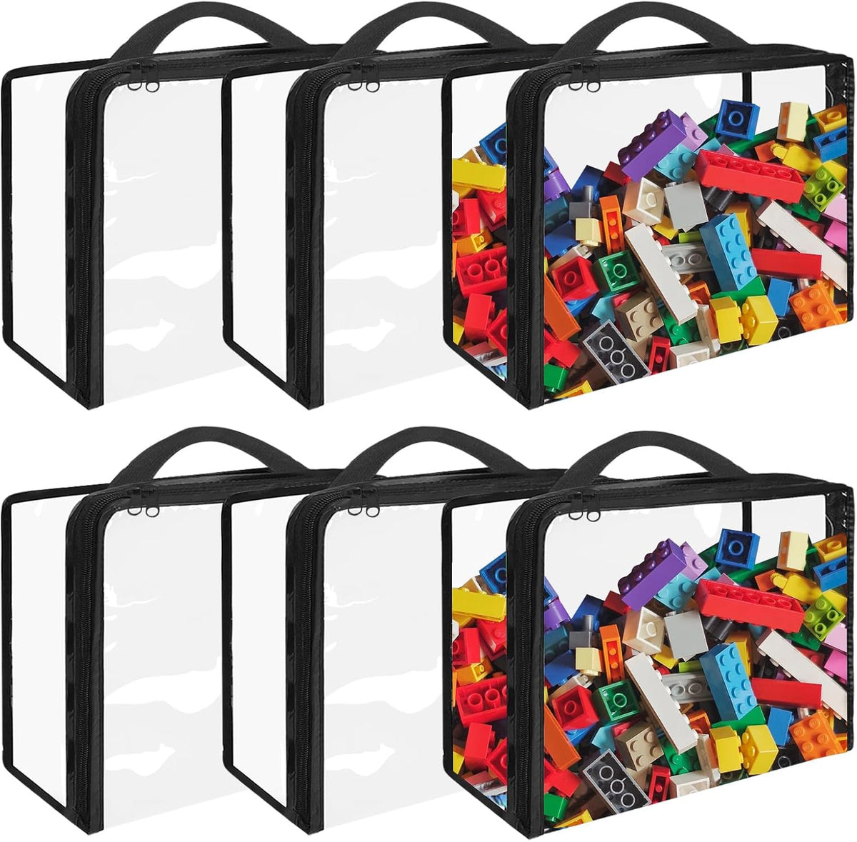 Extra Large PVC Toy Storage Bags with Zippered Closure, Portable Toy Organizer for Board Games, Building Blocks, Books