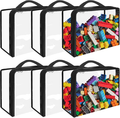 Extra Large PVC Toy Storage Bags with Zippered Closure, Portable Toy Organizer for Board Games, Building Blocks, Books